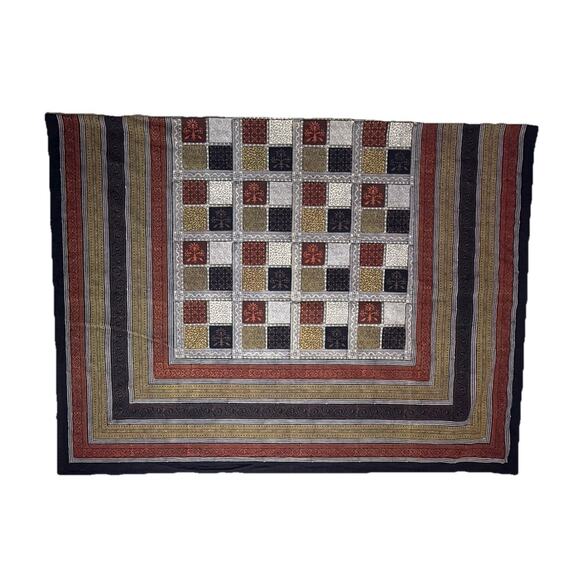 Vintage Indian Kantha Cotton Textile Tablecloth Bedding Decor 57x86 Stunning - Picture 1 of 8
